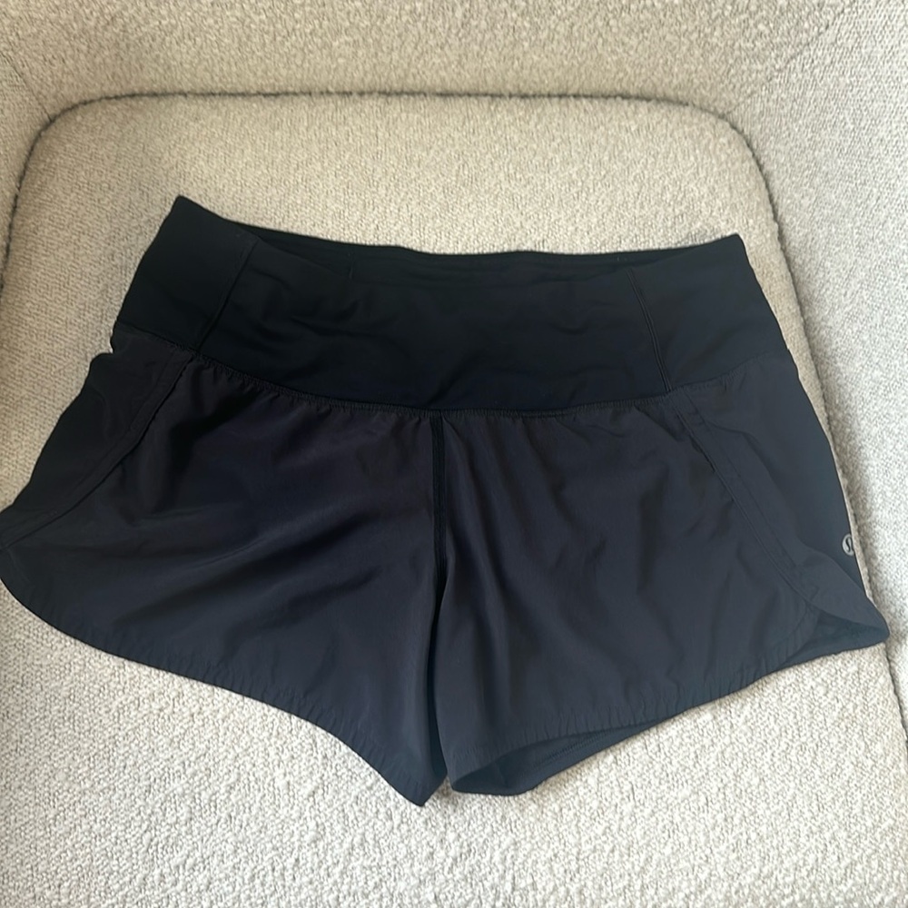 Lululemon Black Running Shorts Size 6, low rise